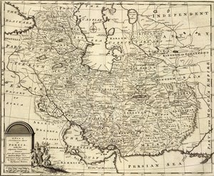 Nouvelle et précise carte de la Perse, avec les pays adjacents.